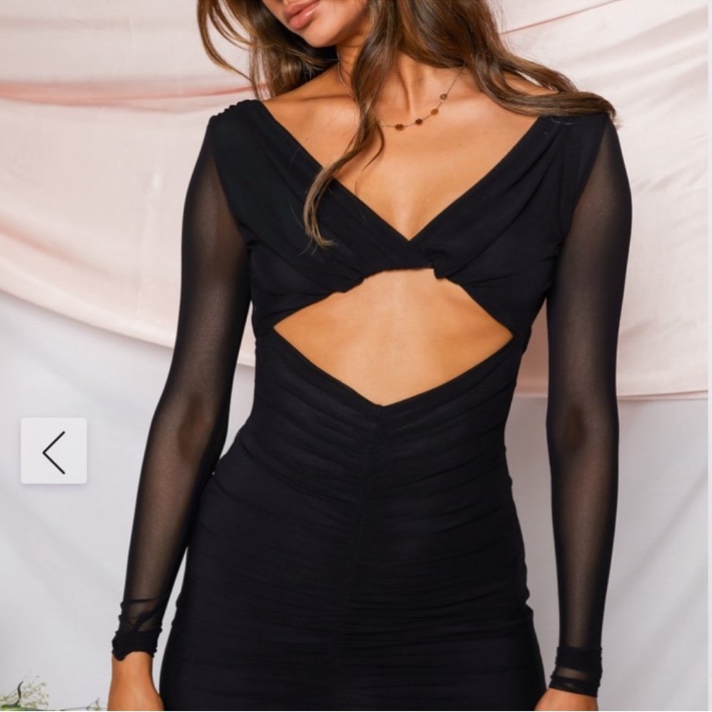 beginning boutique raven mesh dress